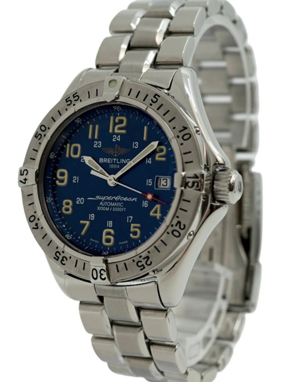 Breitling Men's 41mm Super Ocean 1000M Blue Dial Automatic Watch! Ref: A17340!